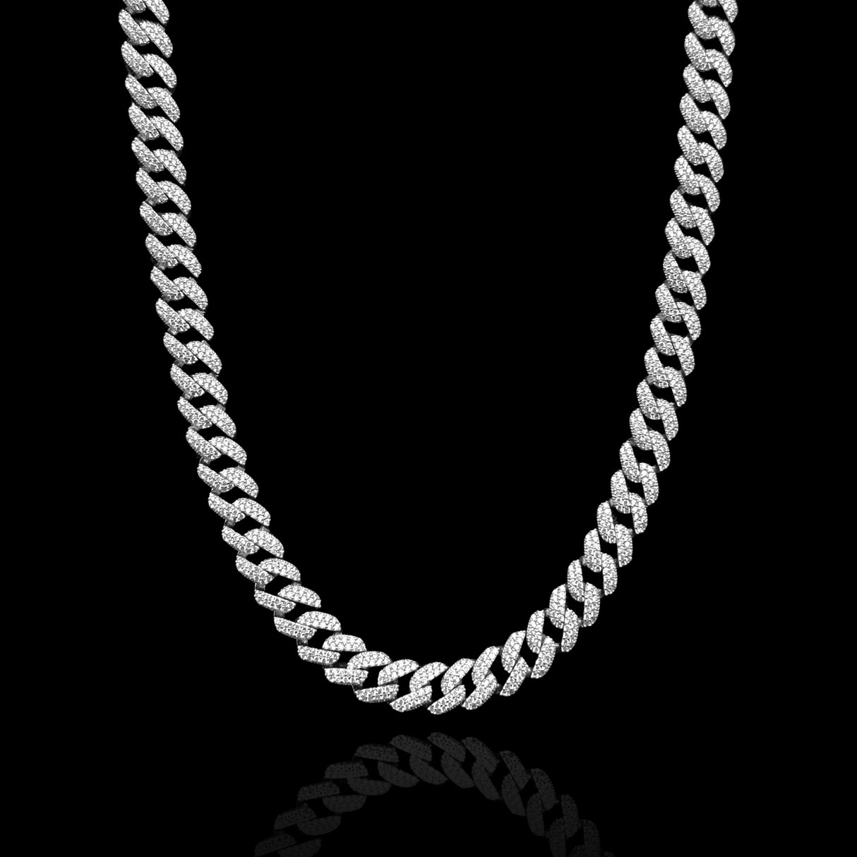 Colier din argint Cuban Link Pavé