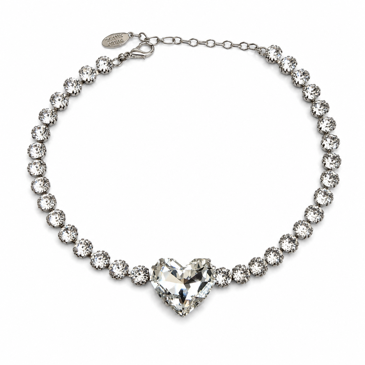 Colier tip choker inima de cristal Amina Heart