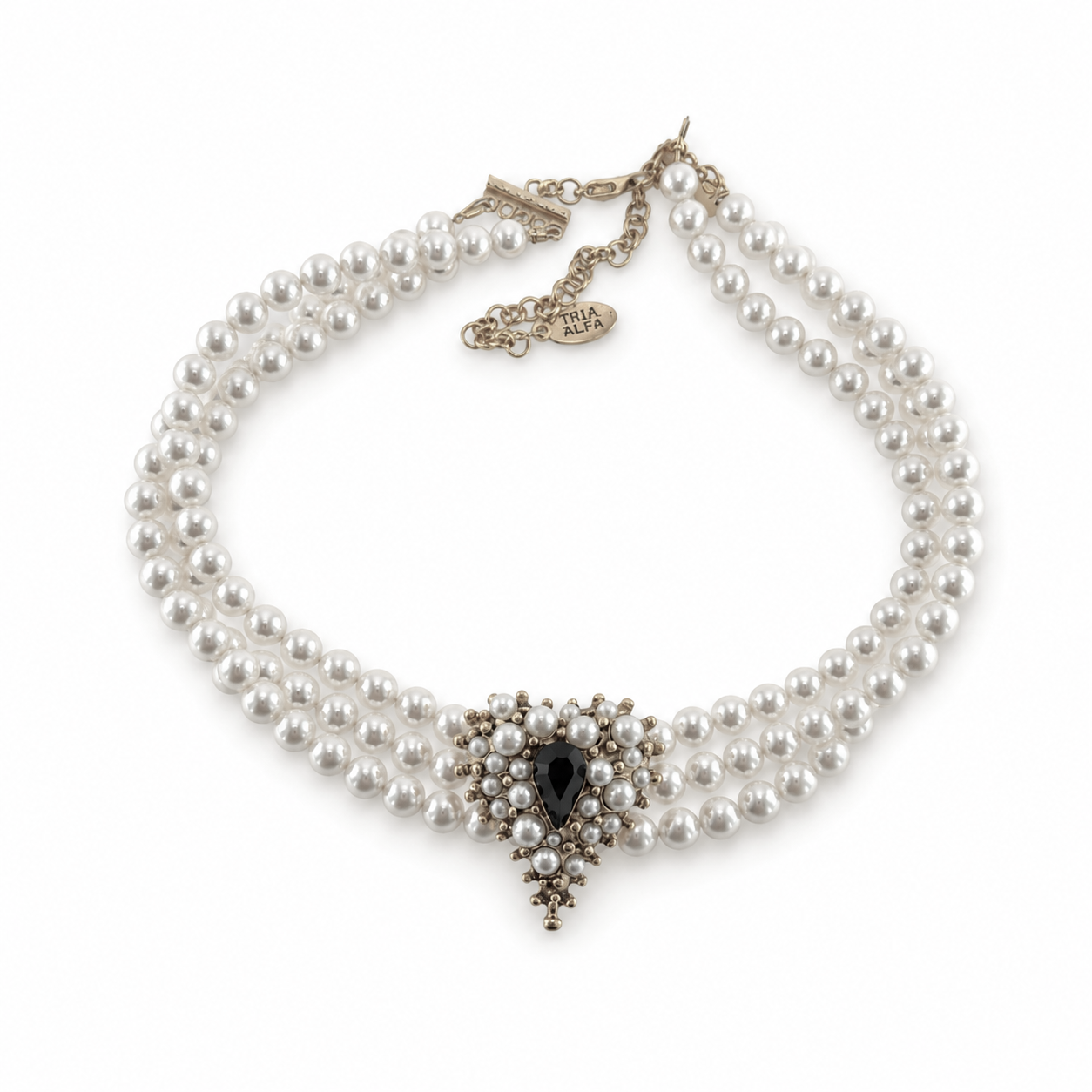 Choker cu perle si pandantiv inima Belladonna