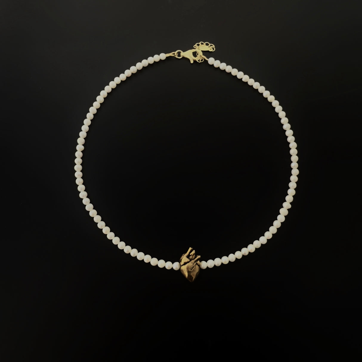 Colier din argint cu perle de cultura Anatomical Love