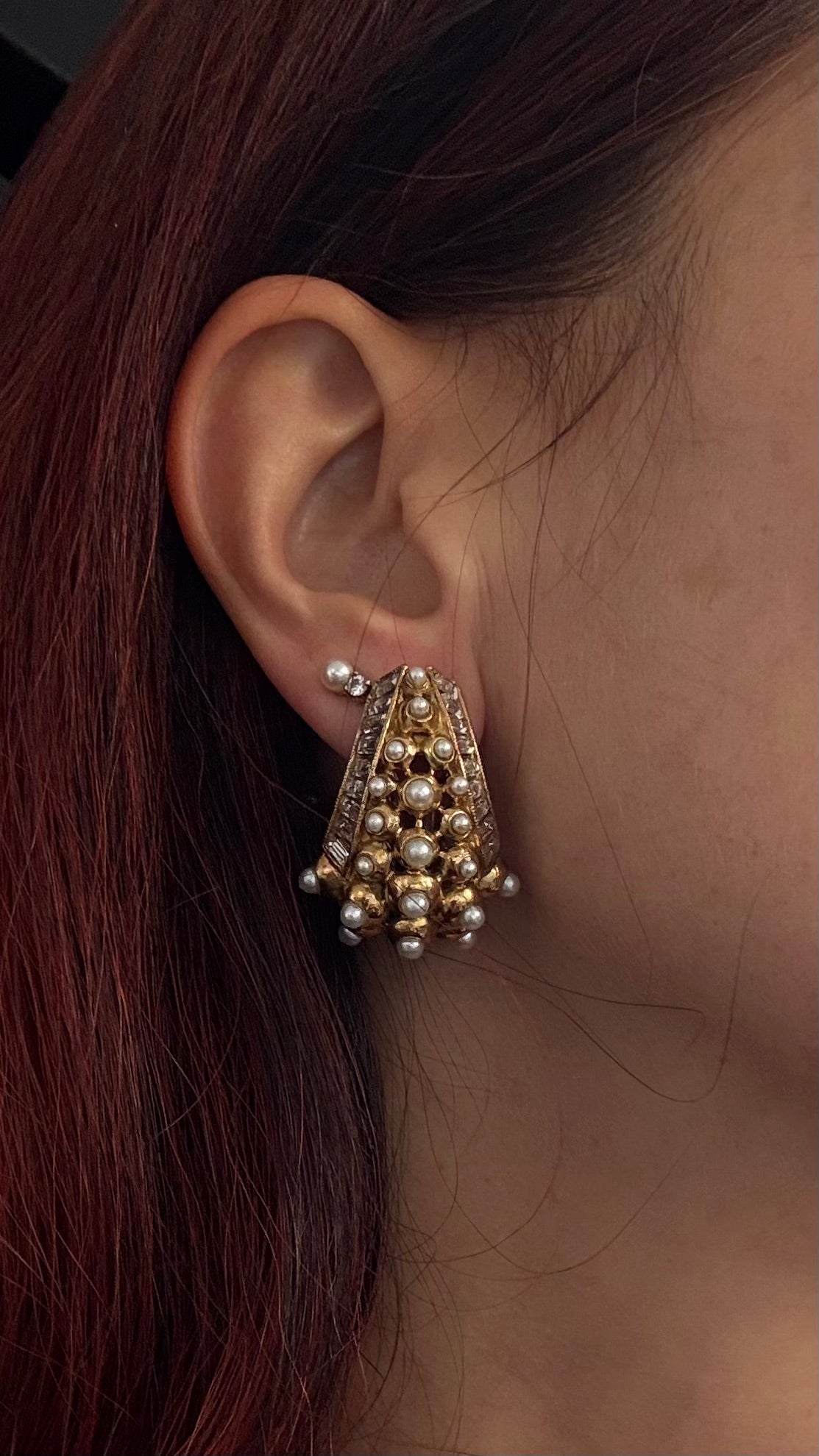 Cercei cu perle si cristale Starlight