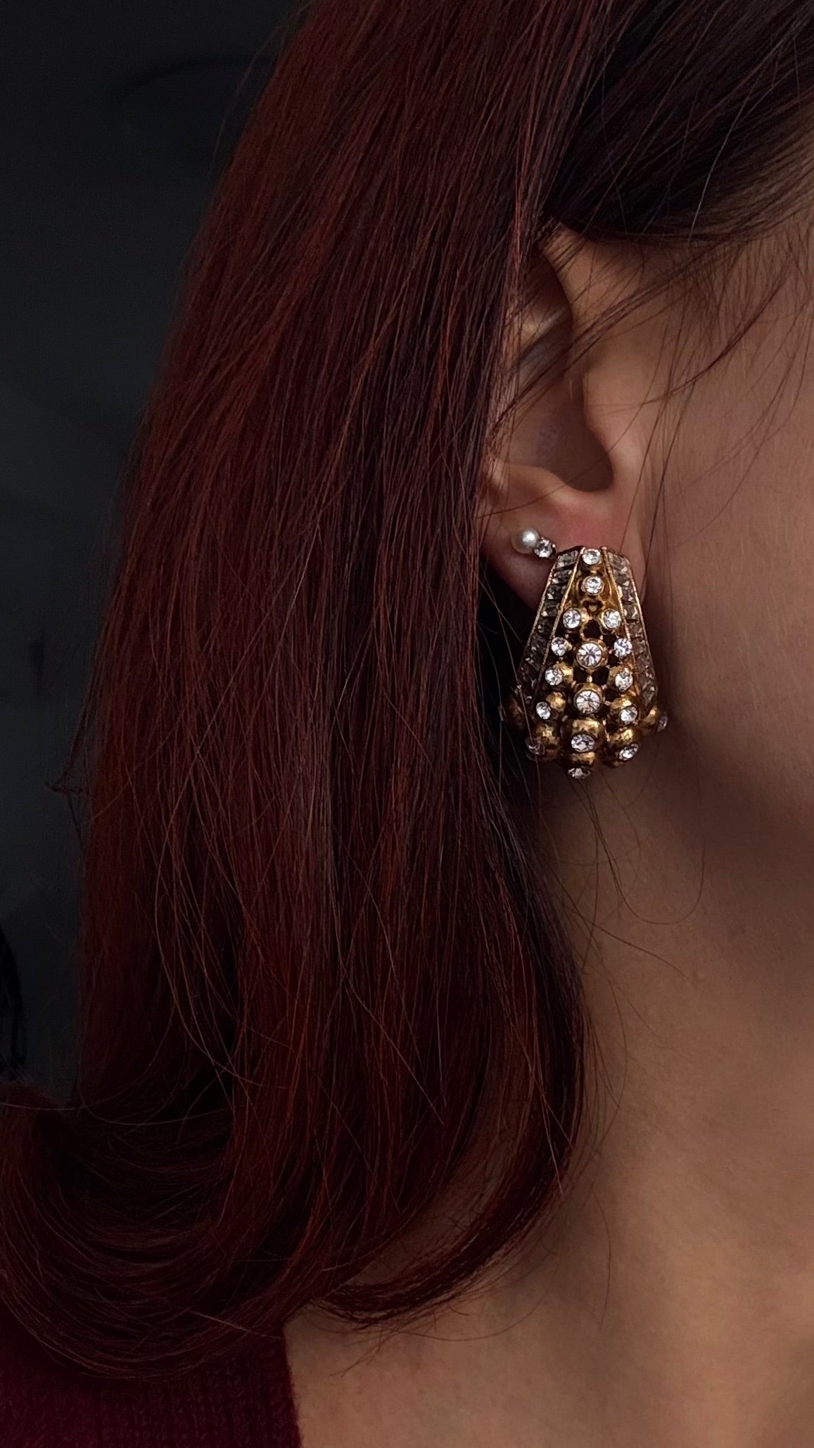 Cercei cu perle si cristale Starlight