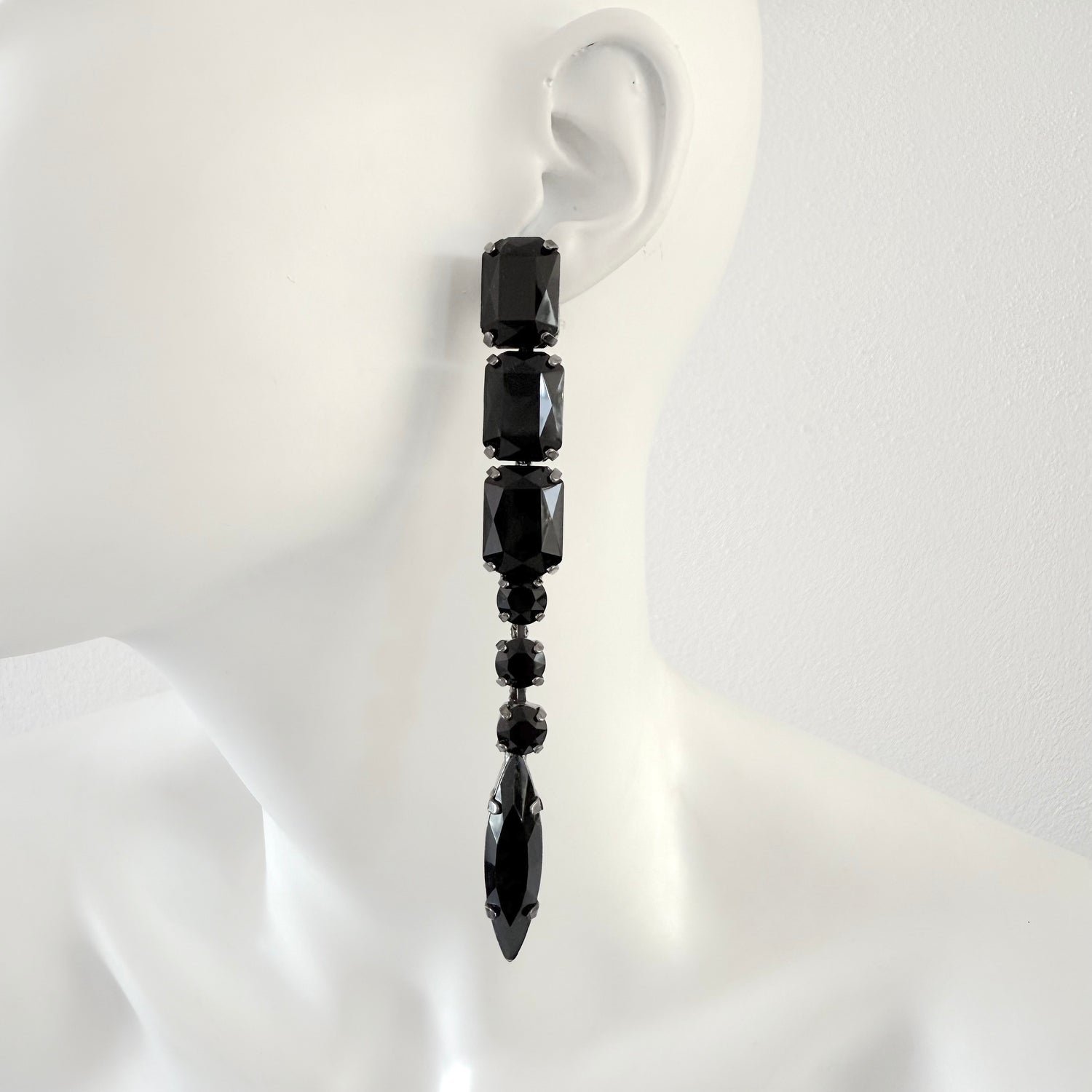 Cercei cu cristale Noir Axis - Unicat