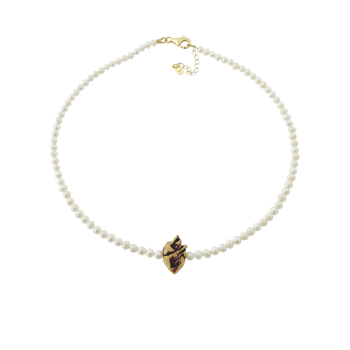 Colier din argint cu perle de cultura Anatomical Love