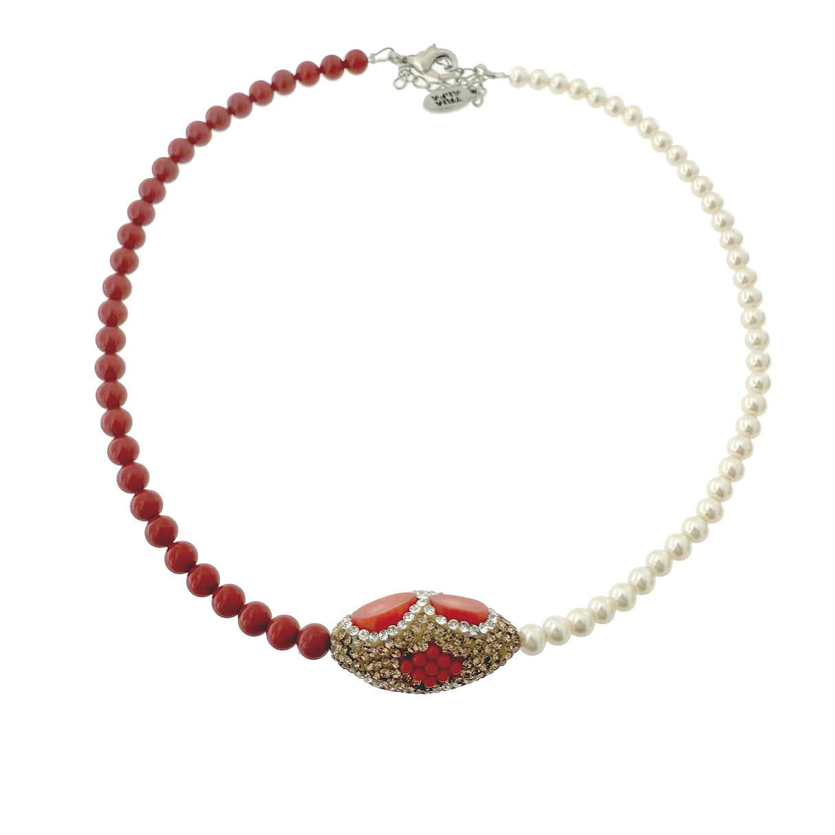 Colier perle de sticla si coral natural Coralia