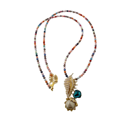 Colier cu perle si scoica Calypso