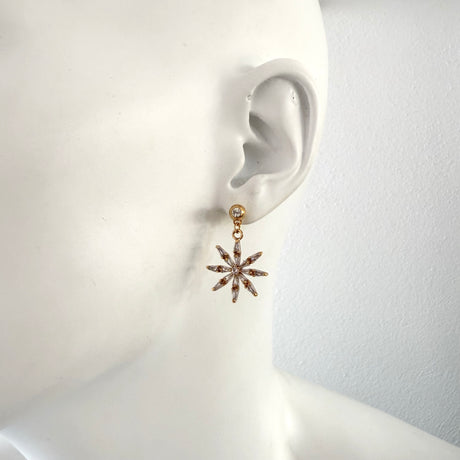 Cercei cu cristale zirconia Winter Flowers