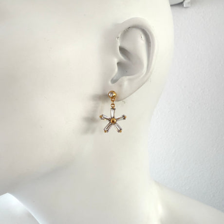 Cercei cu cristale zirconia Winter Flowers