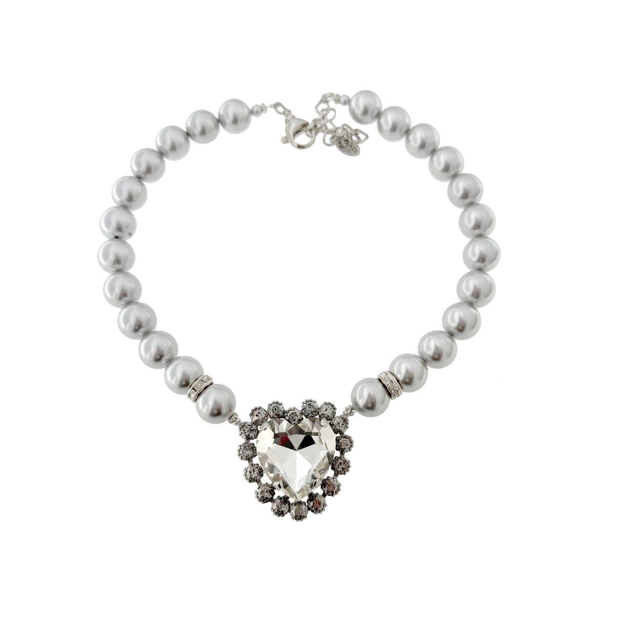 Colier cu perle si inima de cristale Amoria - editie limitata