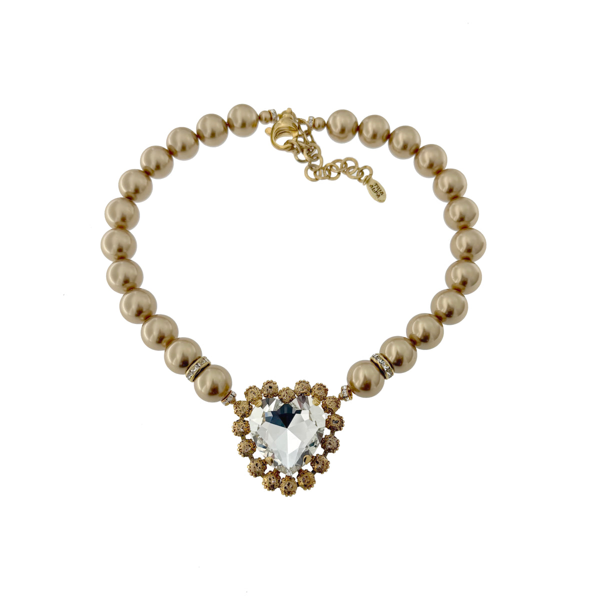 Colier cu perle si inima de cristale Amoria - editie limitata