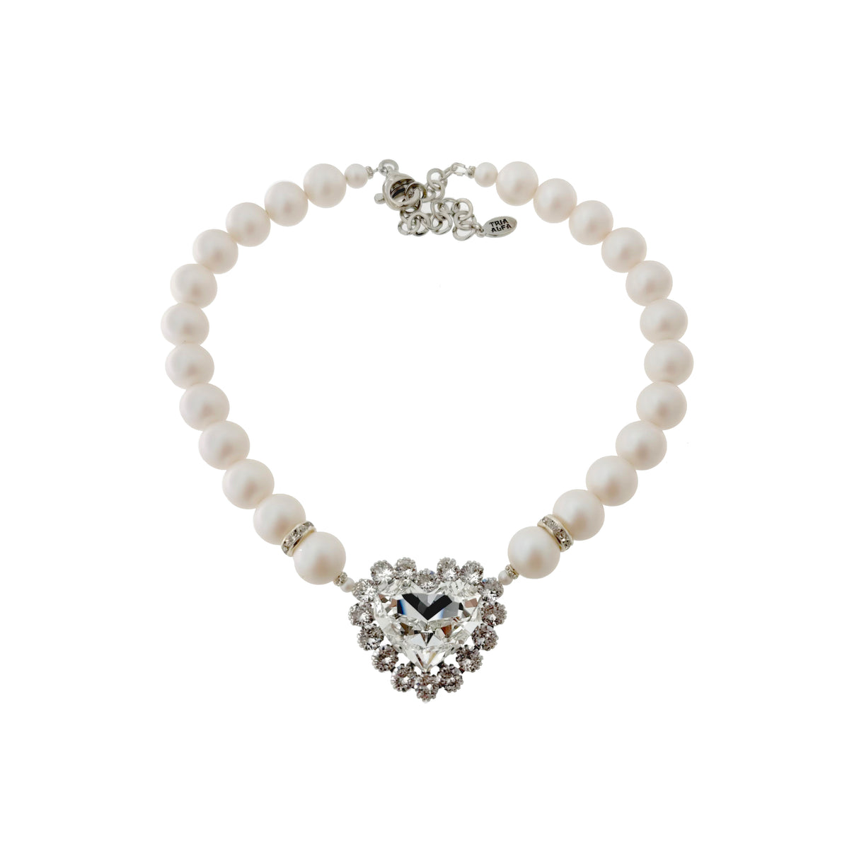 Colier cu perle si pandantiv inima cristal Amorina - editie limitata
