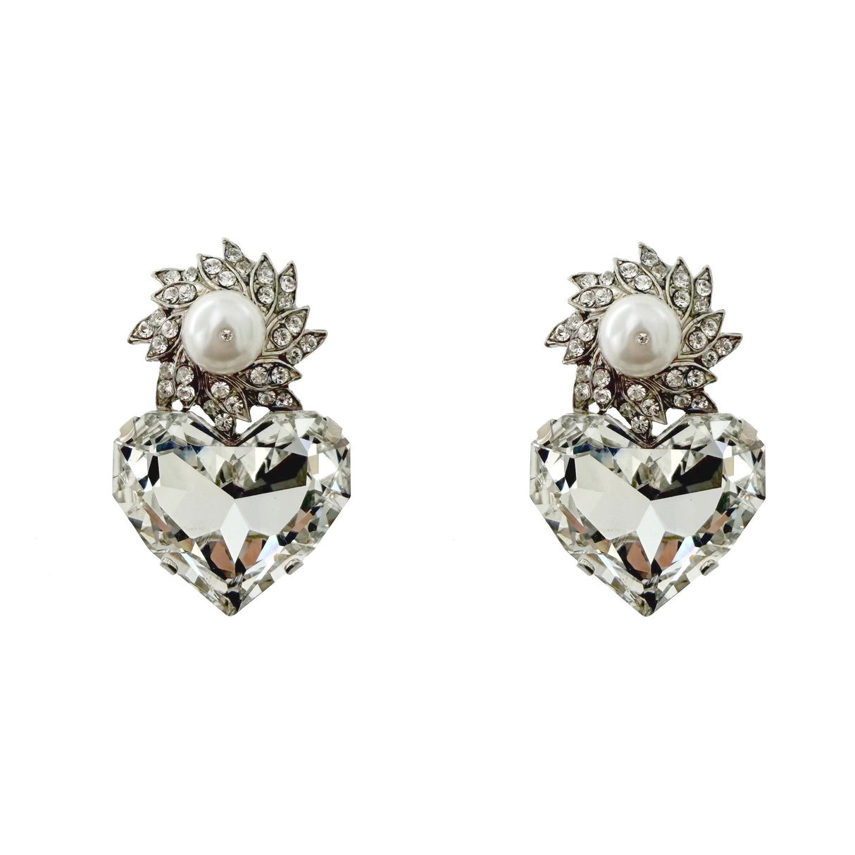 Cercei inima cristal Solaria Perla