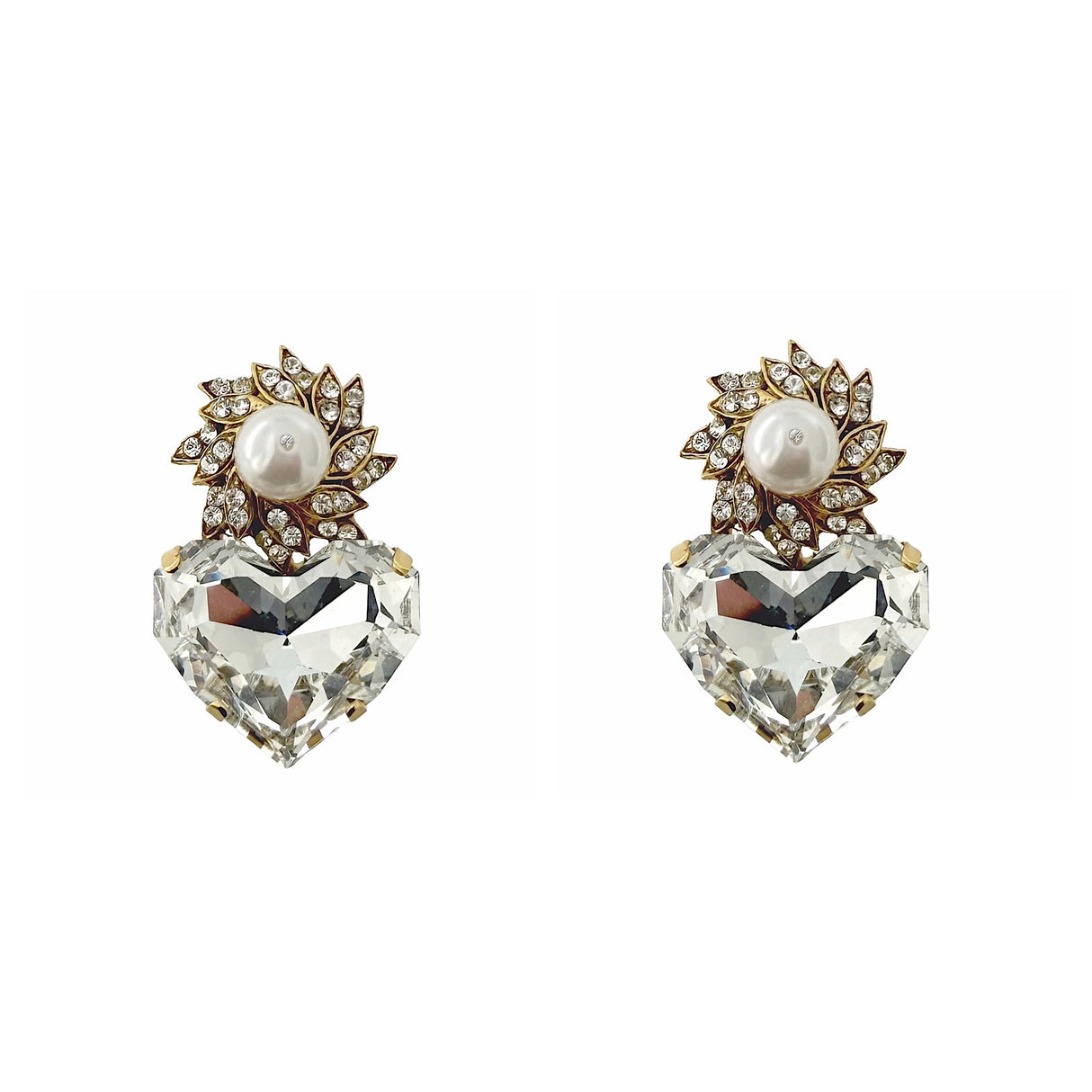 Cercei inima cristal Solaria Perla