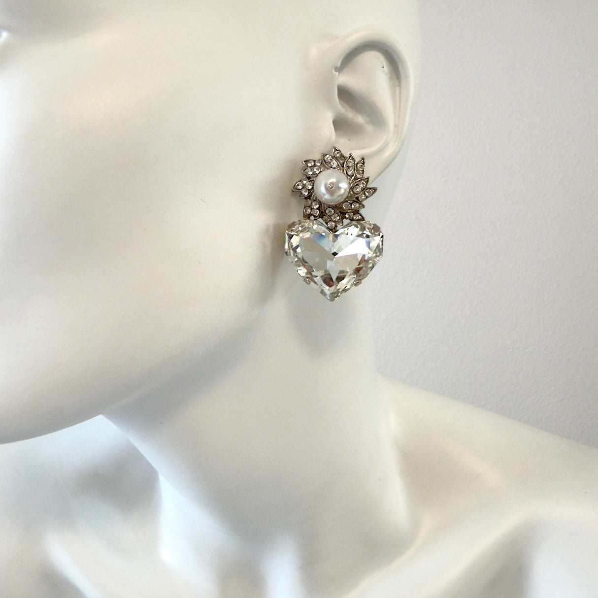 Cercei inima cristal Solaria Perla