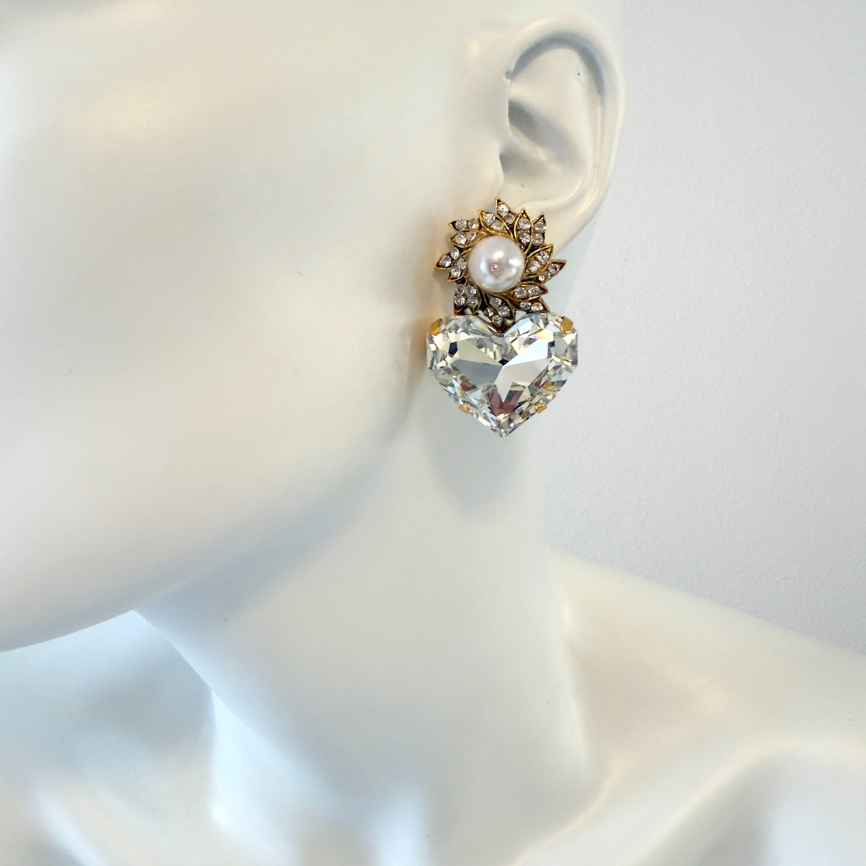 Cercei inima cristal Solaria Perla