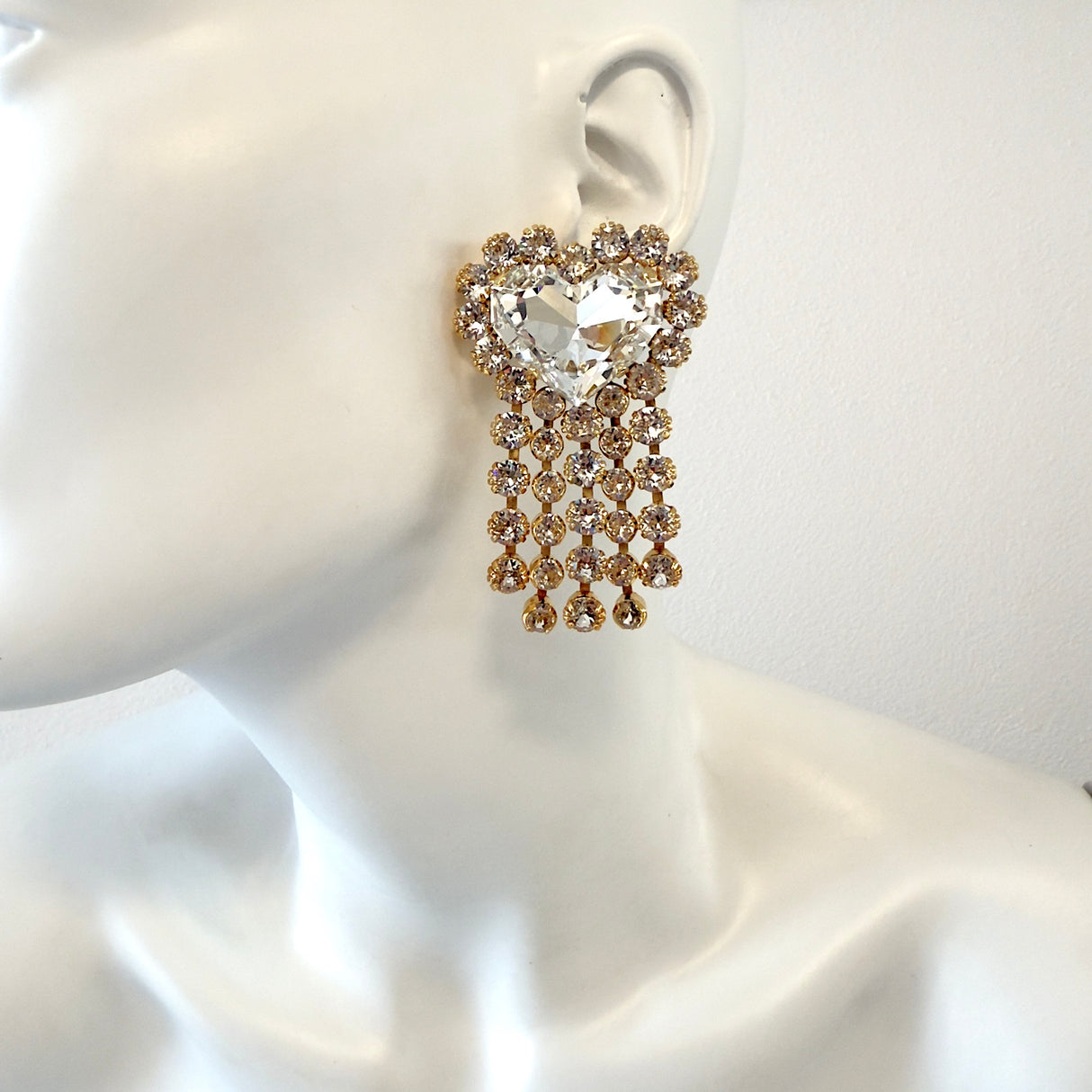 Cercei inima cristal Heart Cascade - editie limitata