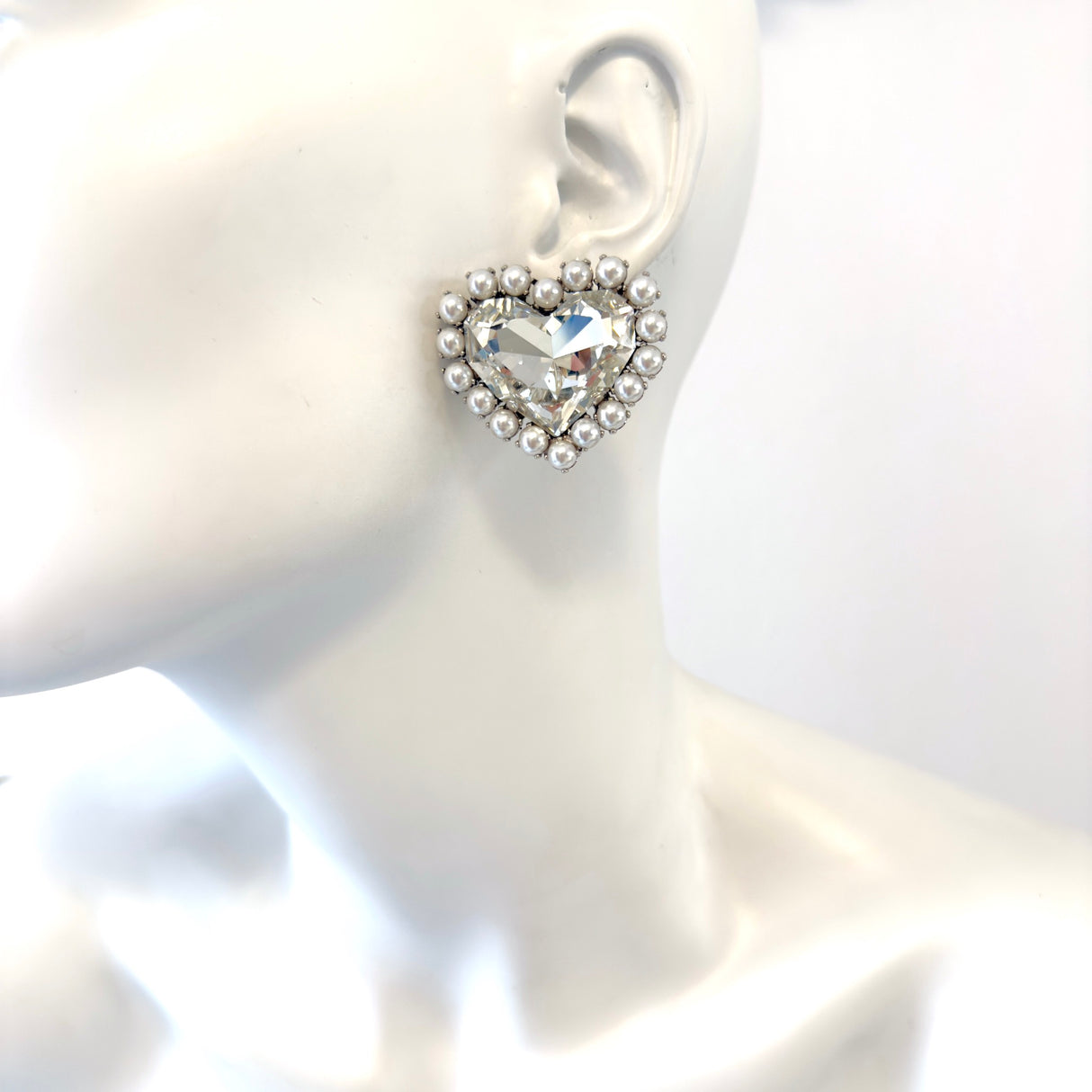 Cercei inima cristal cu perle Amorina Perla - editie limitata