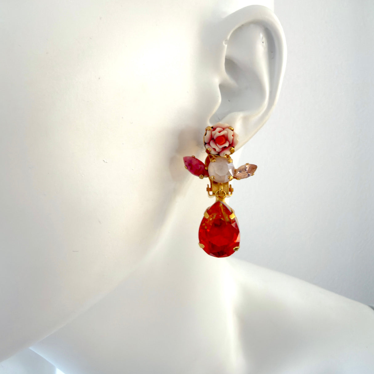 Cercei cu cristale Tangerine - Unicat