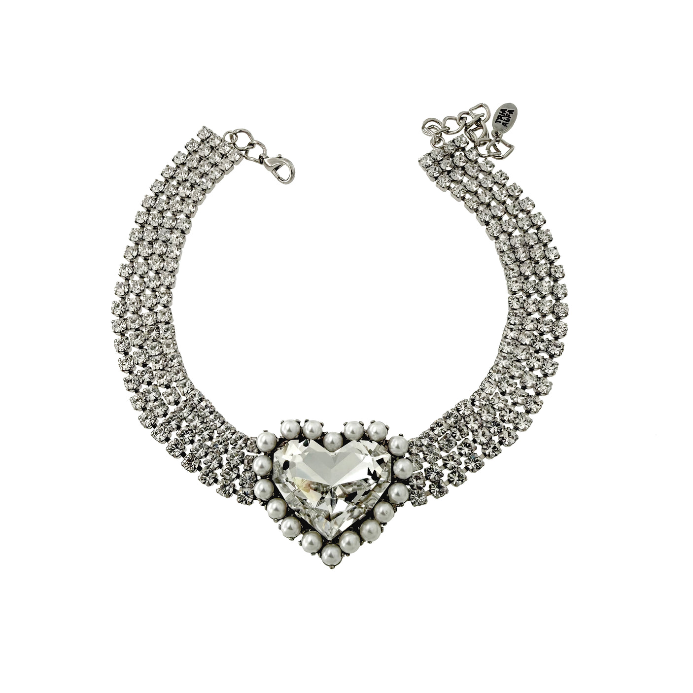 Colier tip choker inima cristal Amorina Perla