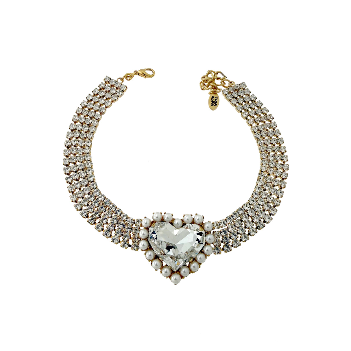 Colier tip choker inima cristal Amorina Perla