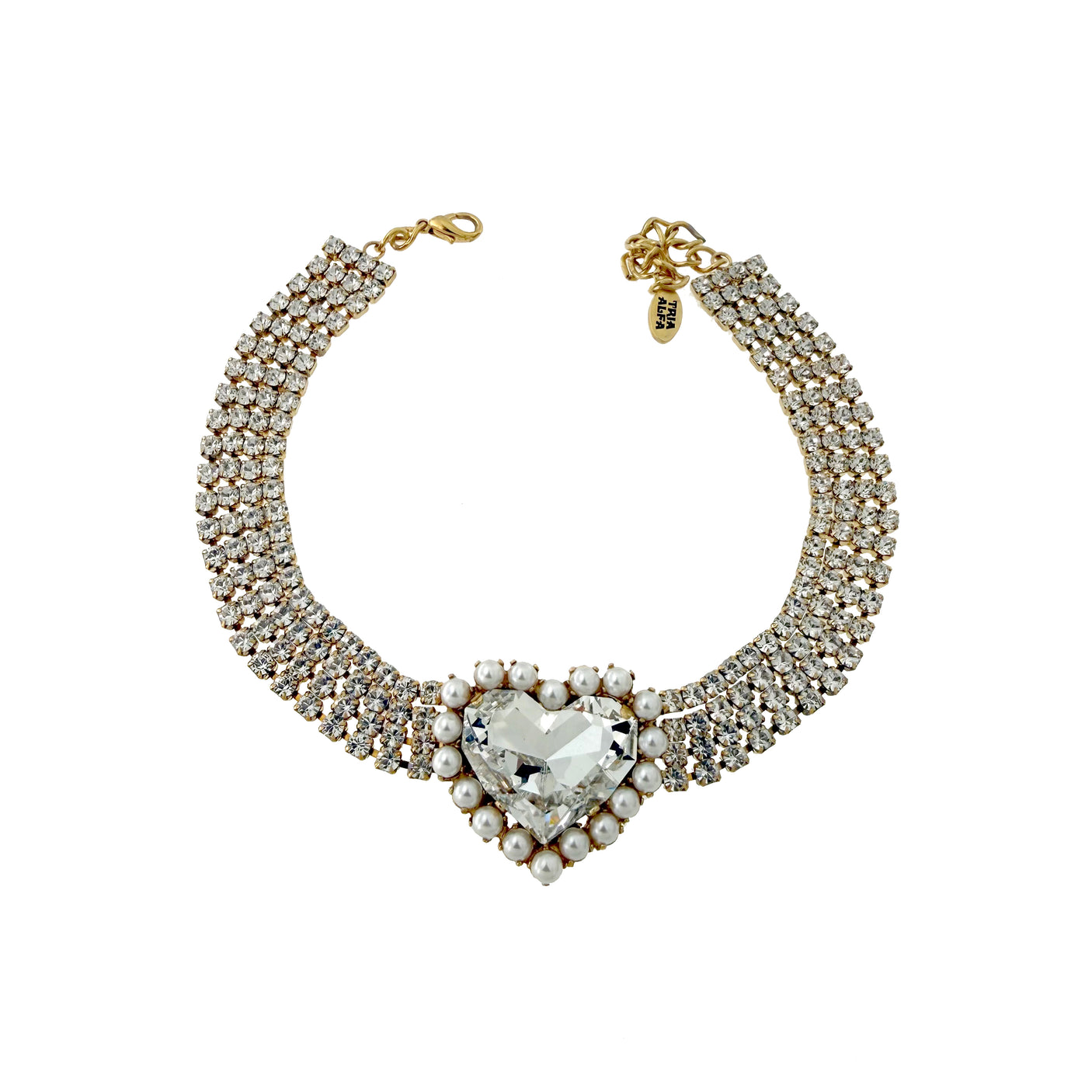 Colier tip choker inima cristal Amorina Perla
