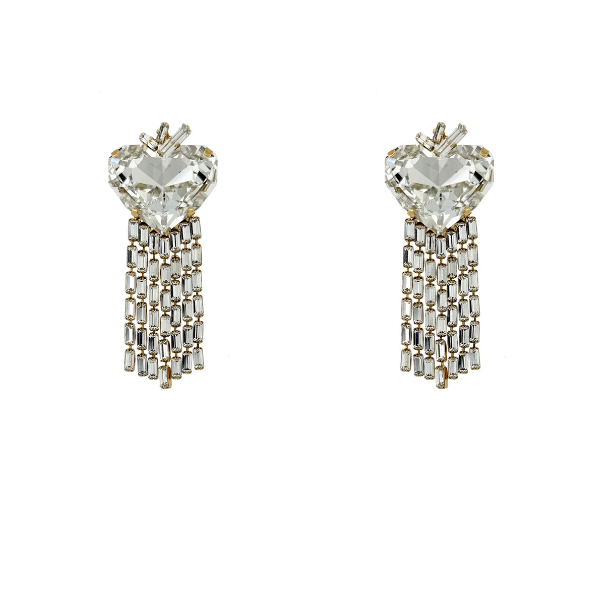 Cercei inima cristal Baguette Cascade