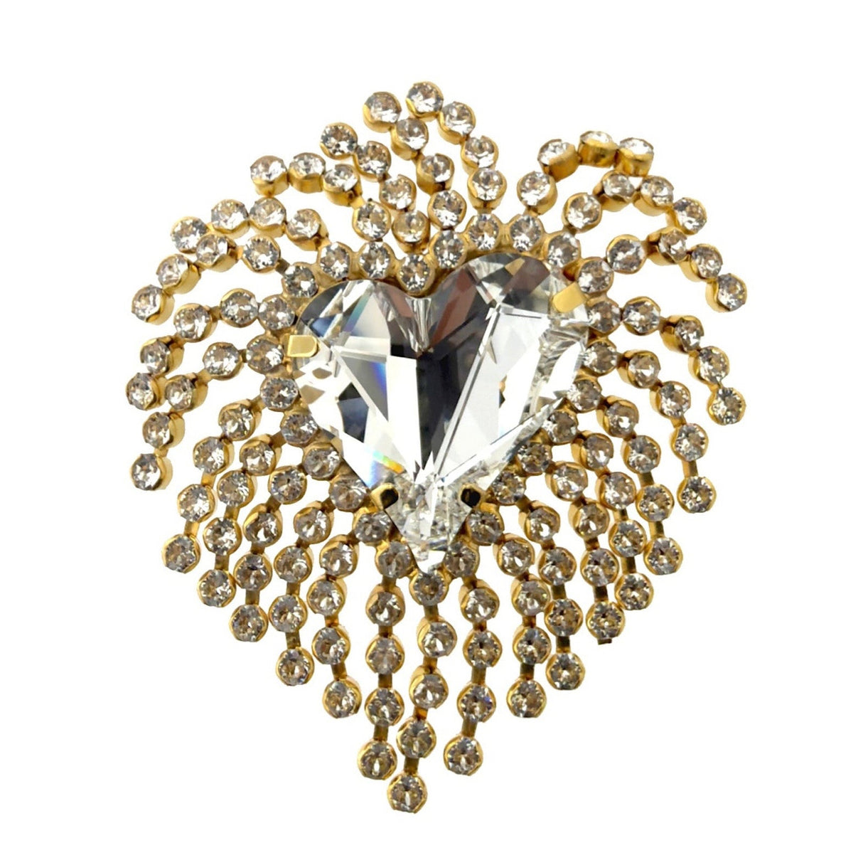 Buton-bijuterie pentru nasturi inima cristale Radiant Heart