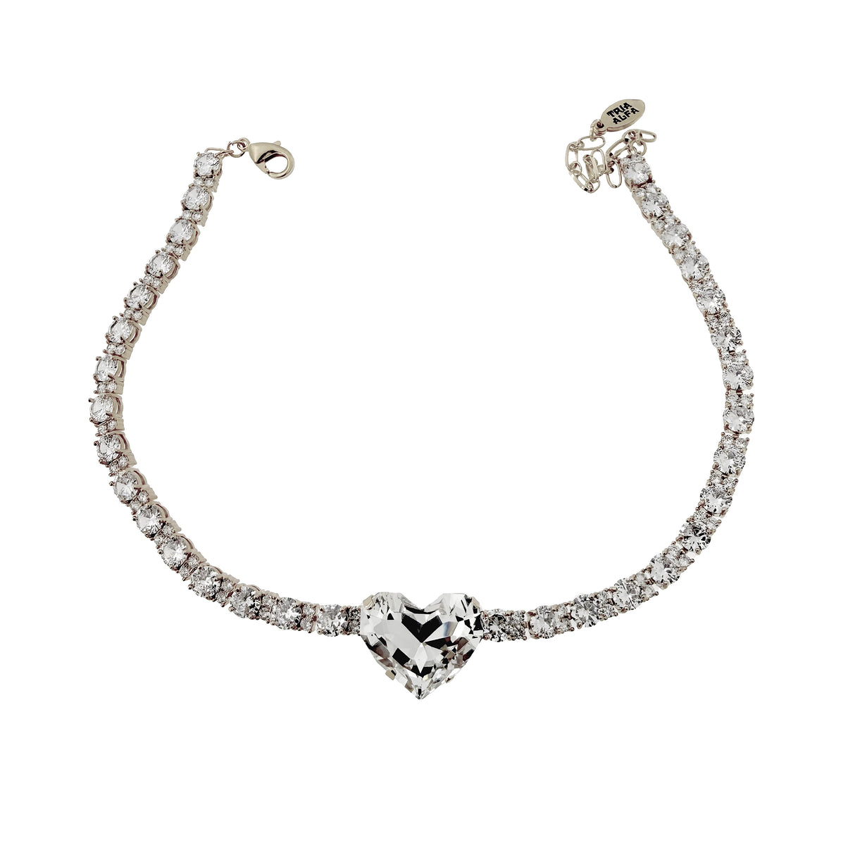 Colier tip choker inima de cristal Amina Heart