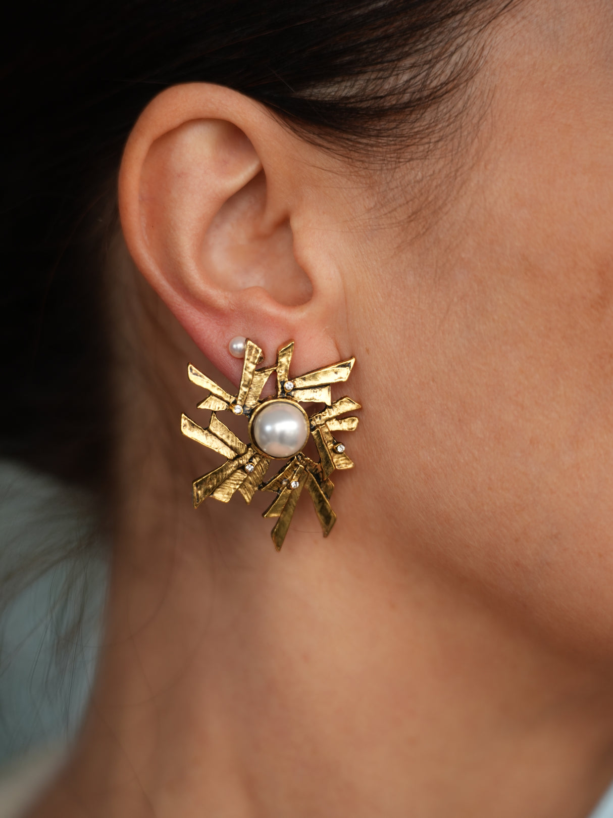 Cercei cu perla “Solar Frost”