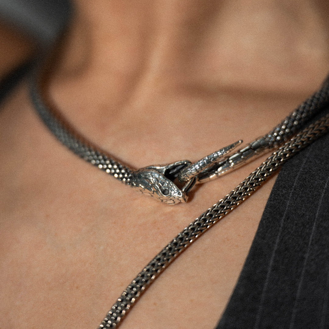 Colier din argint Serpent