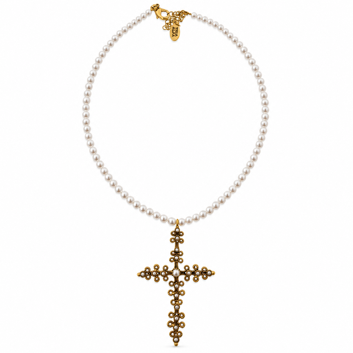 Colier cu cruce și perle Vittoria