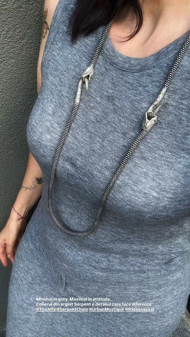 Colier din argint Serpent