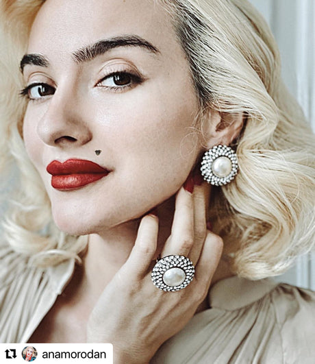 Cercei cristale si perle Coco