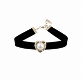 Colier tip choker inima cu perla Perla Dorata