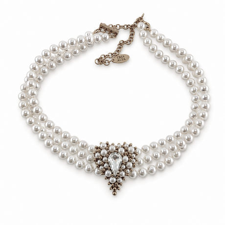Choker cu perle si pandantiv inima Belladonna