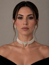 Choker cu perle si pandantiv inima Belladonna