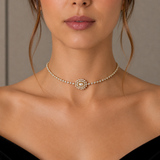 Colier tip choker cu cristale Petit