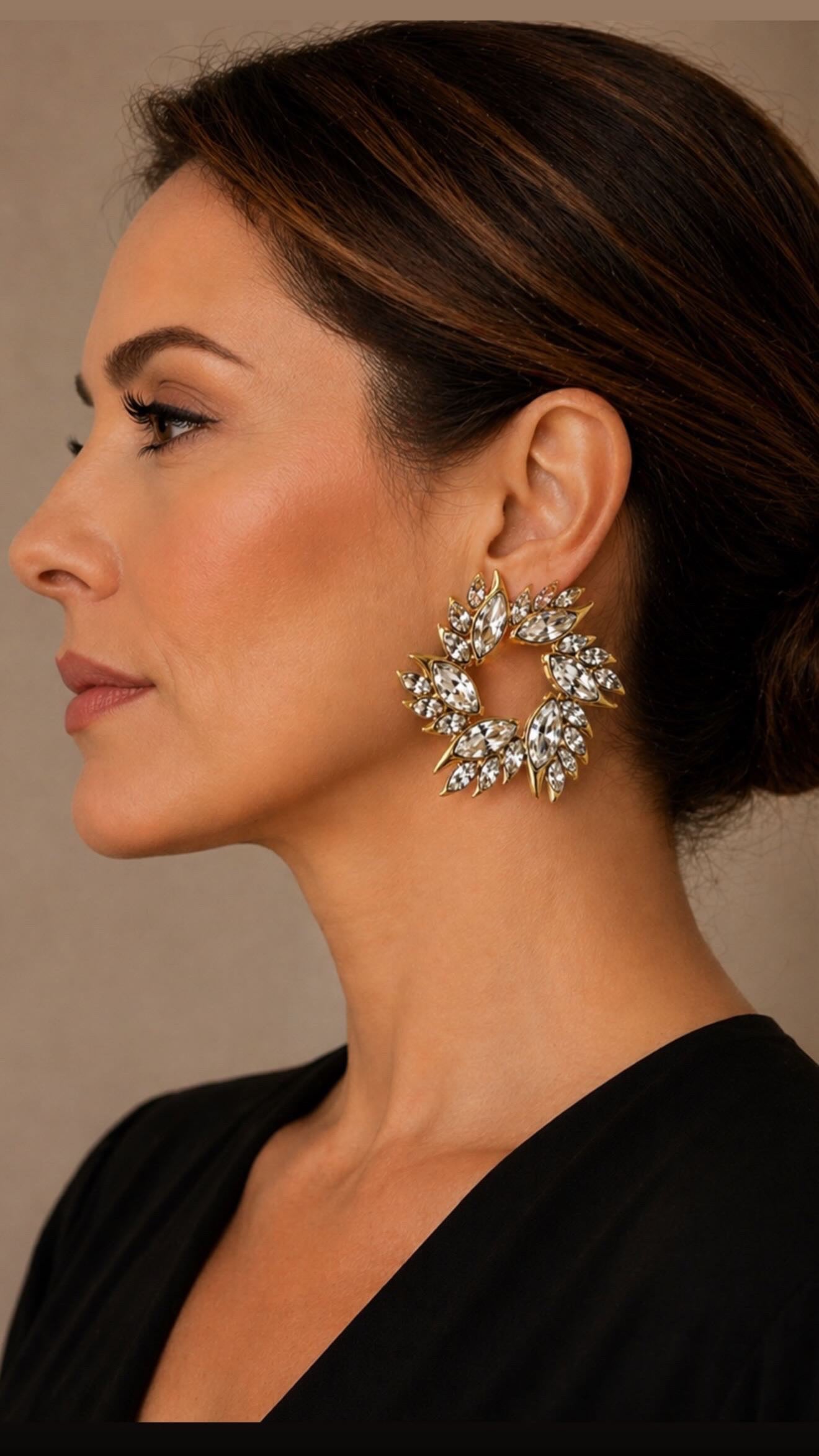 Cercei statement cu cristale Swarovski Lumière
