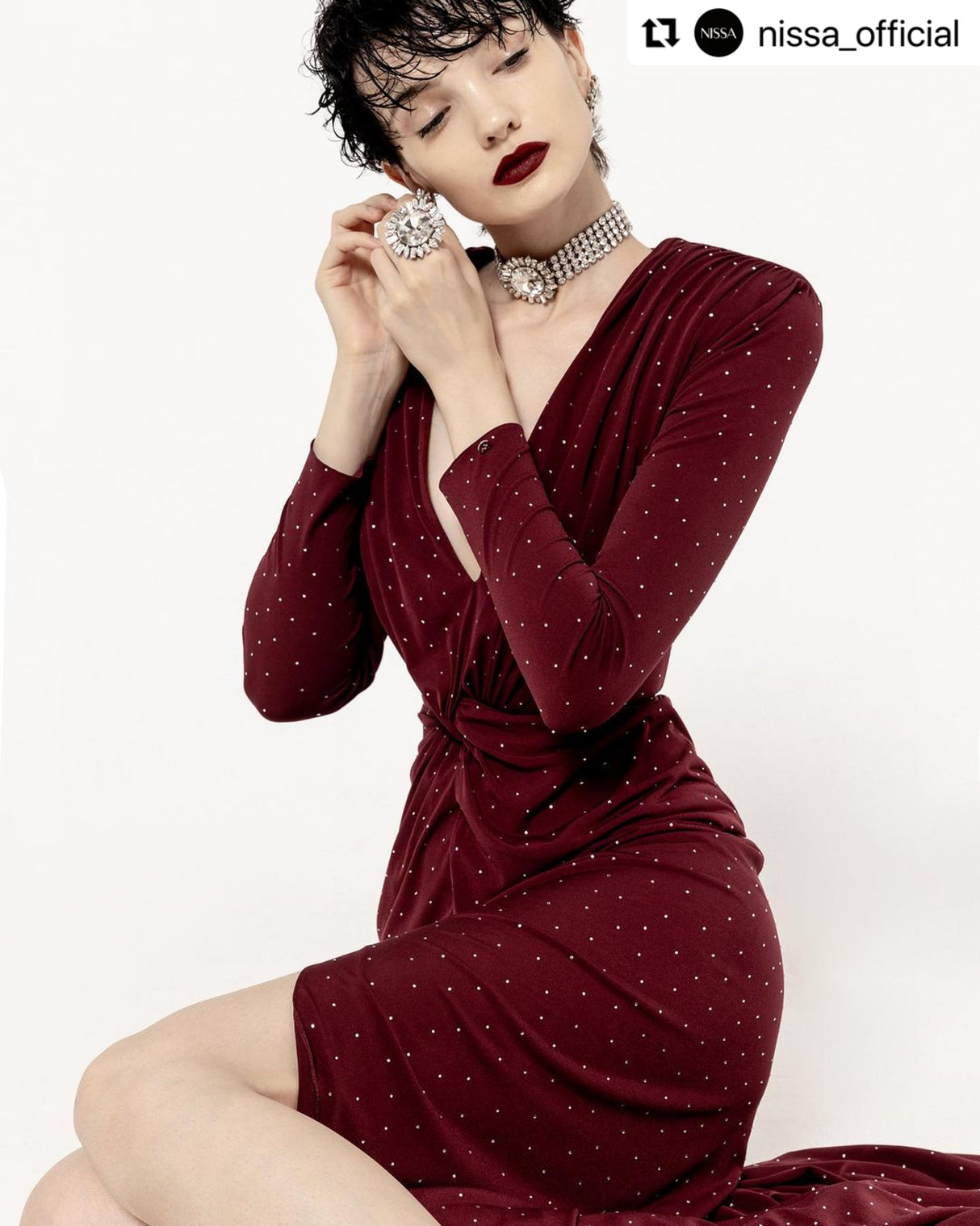 Colier tip choker cu cristale Agnes