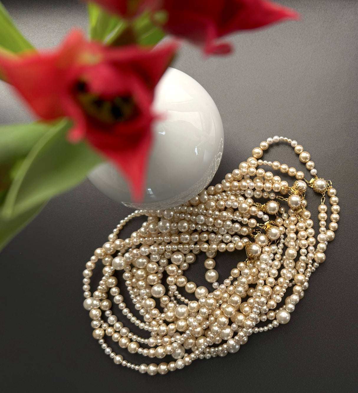 Colier cu perle Marcella - Creamy