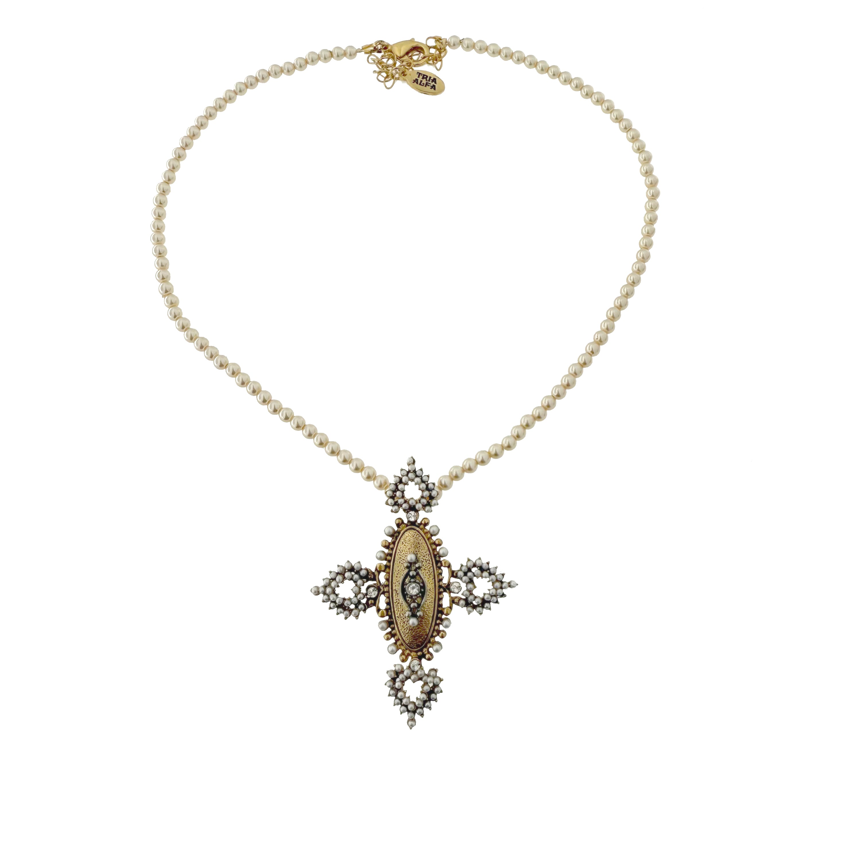 アクセ Colier cu cruce Antoinette – ATELIER TRIA ALFA