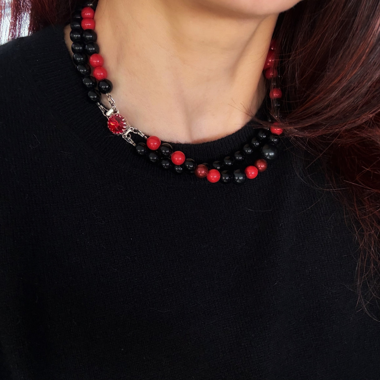 Colier cu perle Marcella - Noire