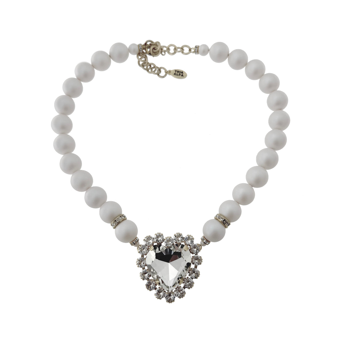 Colier cu perle si inima de cristale Amoria - editie limitata