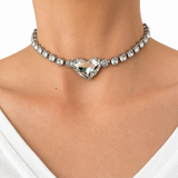 Colier tip choker inima de cristal Amina Heart