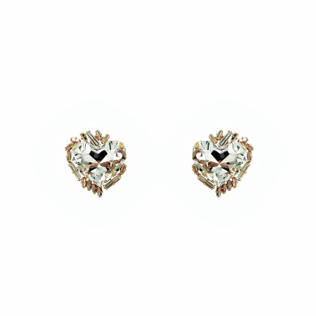 Cercei inima cu cristale Heart Baguette - editie limitata