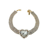 Colier tip choker inima cristal Amorina Perla