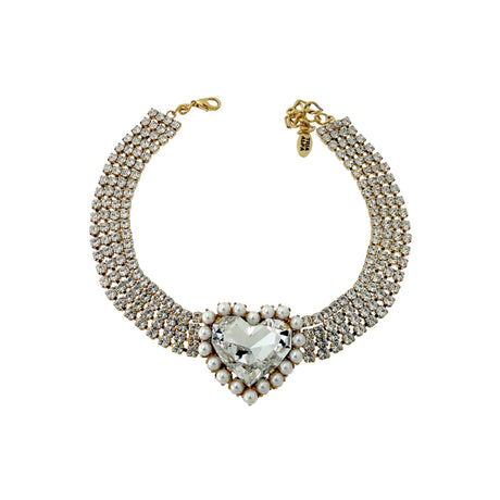 Colier tip choker inima cristal Amorina Perla