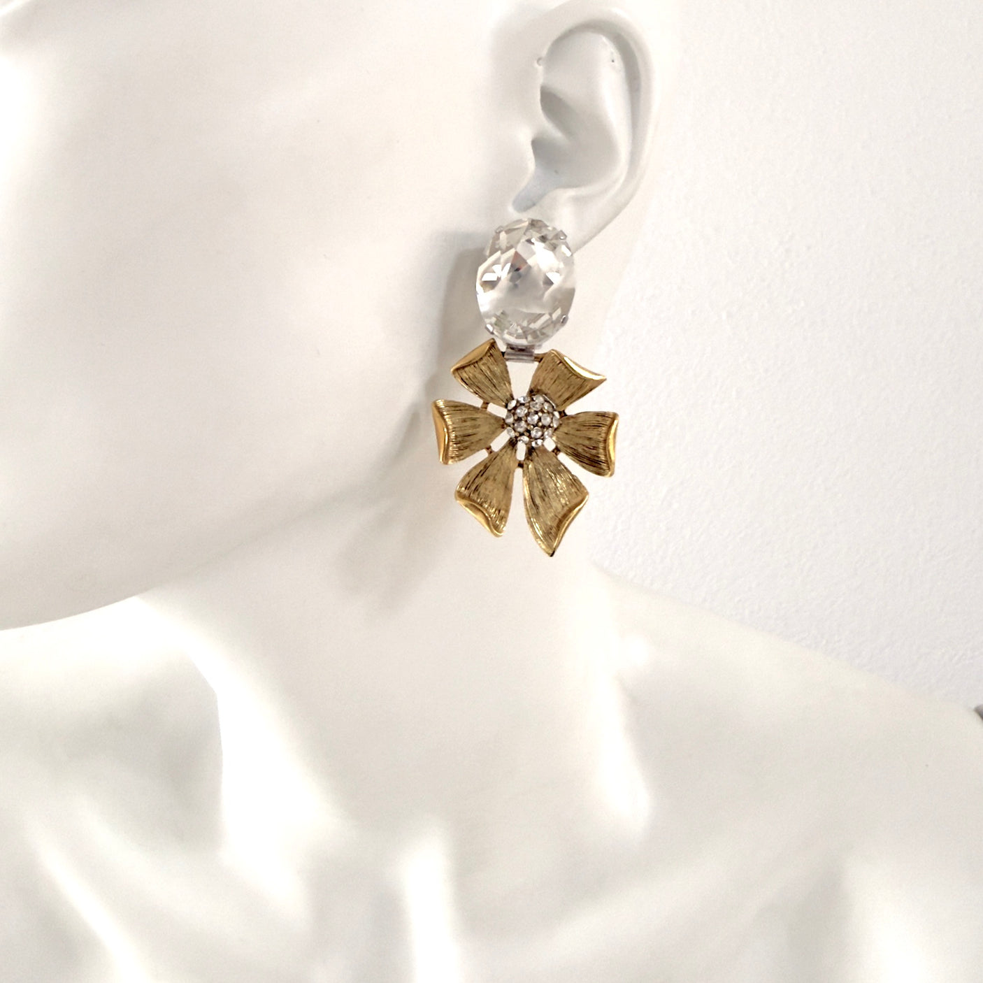 Cercei florali Couture Bloom - cristale Swarovski & Jean Paul Gaultier - UNICAT