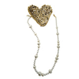 Brosa inima cu colier perle detasabil Amanda Pearls