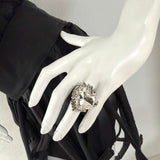 Inel inima cu cristale Heart Baguette - editie limitata